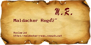 Maldacker Regő névjegykártya